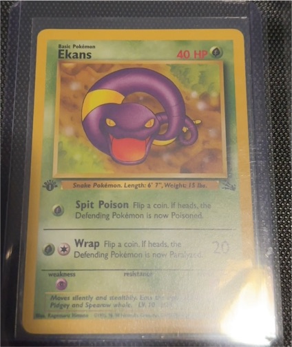 1999 Pokémon Fossil #46 Ekans — front