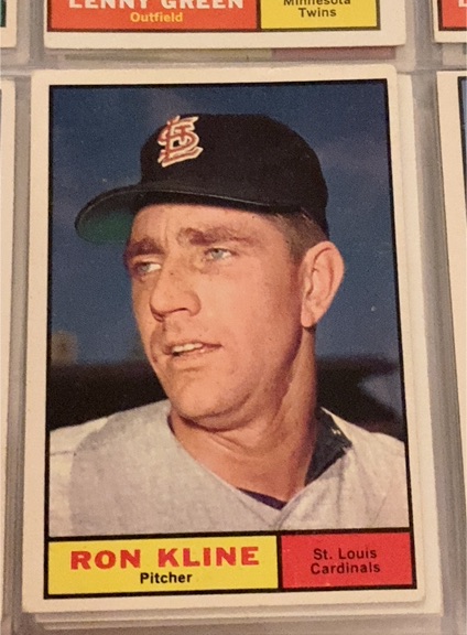 1961 Topps #127 Ron Kline — front