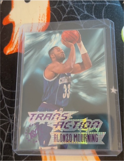 1995-96 Topps Stadium Club #356 Alonzo Mourning Trans Action — front