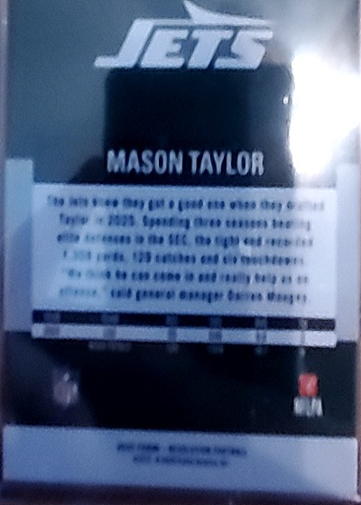 2024 Panini Phoenix Mason Taylor Rookie Card — back