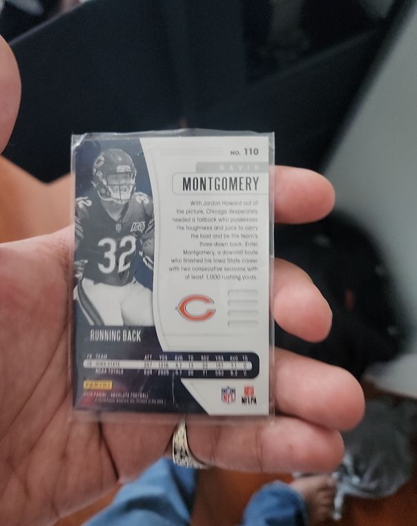 2019 Panini Illusions Instant Impact Relics David Montgomery #IA-DM Rookie RC — front