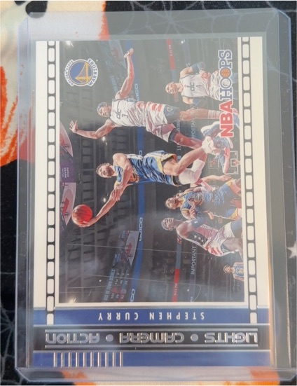 2021-22 Panini NBA Hoops #20 Stephen Curry Lights Camera Action — front
