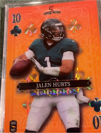 2024 Wild Card 5 Card Draw Stacked Deck #10 Jalen Hurts — front