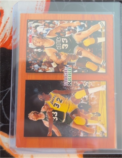 1993-94 NBA Hoops #MB1 Magic Johnson, Larry Bird — front