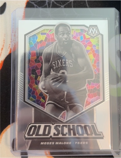 2019-20 Panini Mosaic Old School #7 Moses Malone — front