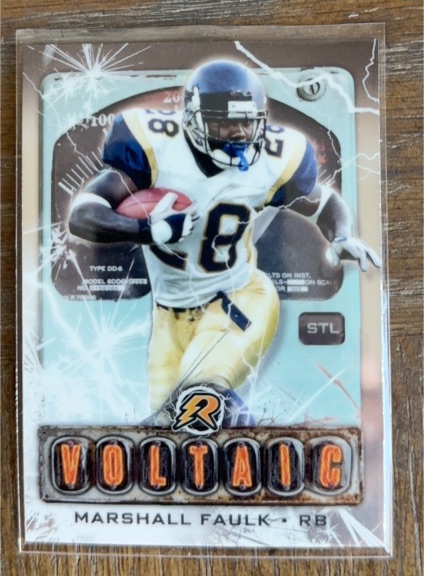 2024 Topps Resurgence #V-22 Marshall Faulk Voltaic — front