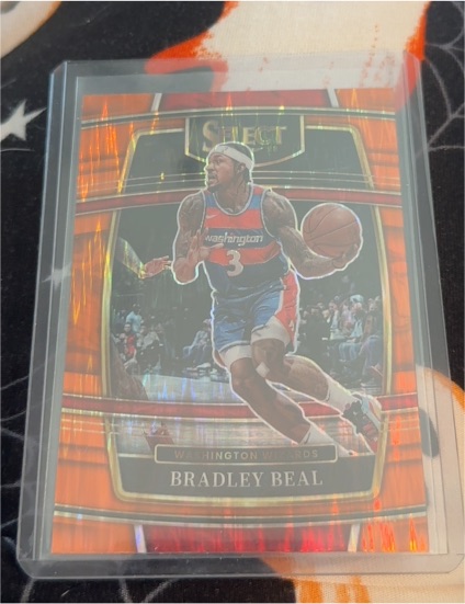2021-22 Panini Select #89 Bradley Beal Orange Flash Prizms Washington Wizards — front
