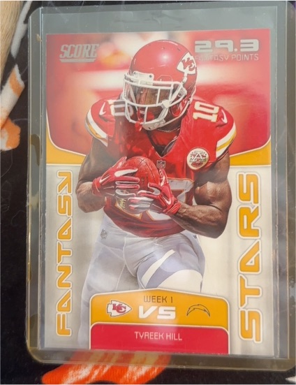 2019 Panini Score Fantasy Stars #FS-13 Tyreek Hill — front