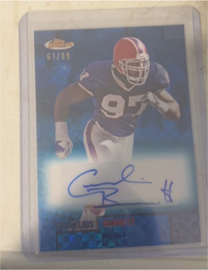 2024 Topps Finest #FBA-CB Cornelius Bennett Flashback Auto Blue Checkerboard — front