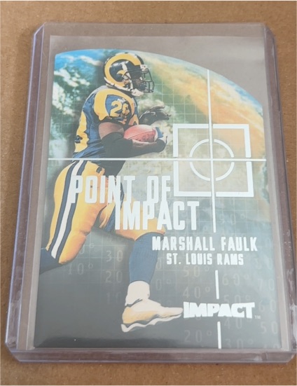 2000 Impact #4PI Marshall Faulk Point of Impact — front