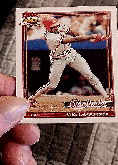 1991 Topps #160 Vince Coleman — front