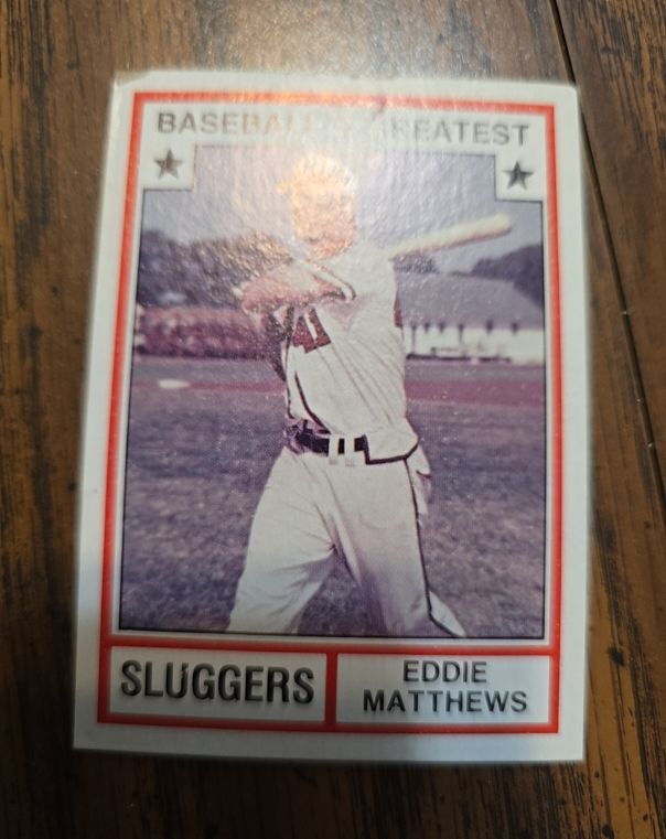 1982 TCMA Baseball's Greatest Sluggers #7 Eddie Mathews — front