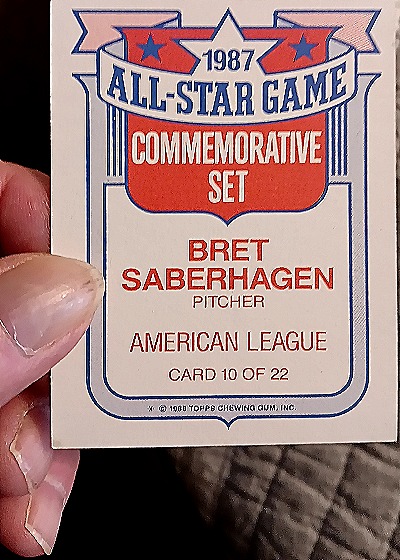 1987 Topps All-Star Game Commemorative Set #10 Bret Saberhagen — back