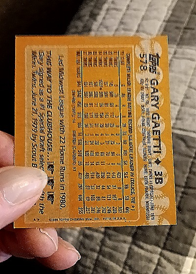 1988 Topps #578 Gary Gaetti — back