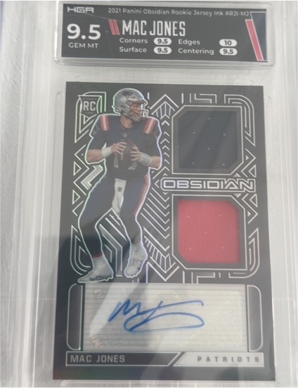 2021 Panini Obsidian Rookie Jersey Ink #RJI-MJ Mac Jones — front