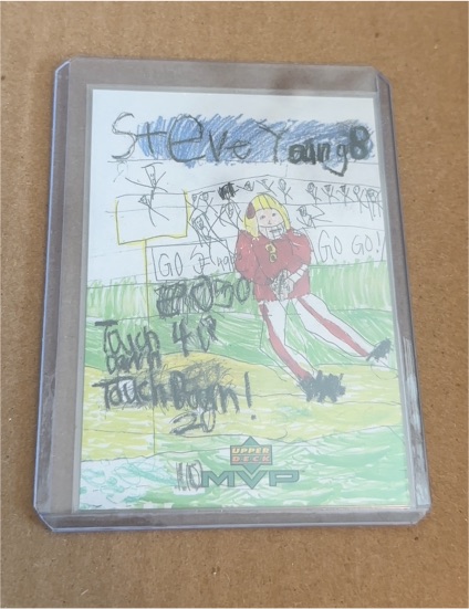 1999 Upper Deck MVP #W7 Steve Young Draw Your Own Card — front