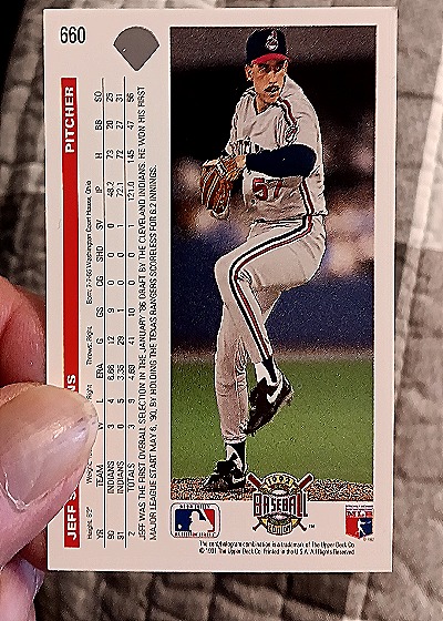 1992 Upper Deck #660 Jeff Shaw — back