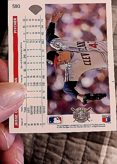 1992 Upper Deck #580 Jesse Orosco — back