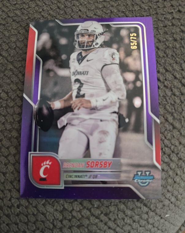 2025 Bowman Chrome University #143 Brendan Sorsby — front