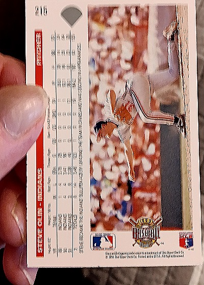 1992 Upper Deck #215 Steve Olin — back