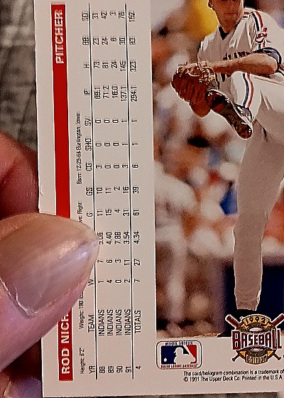 1992 Upper Deck #212 Rod Nichols — back
