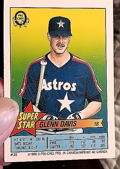 1989 O-Pee-Chee #35 Glenn Davis — back