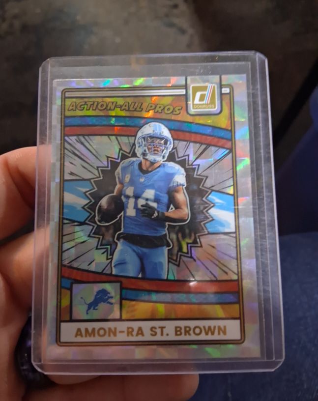 2025 Panini Donruss Action All Pros #AAP-AST Amon-Ra St. Brown — front