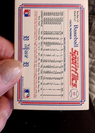 1986 Sportflics #117 Jack Morris — back