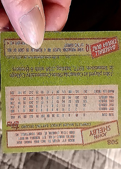 1985 Topps Baseball #508 John Shelby — back