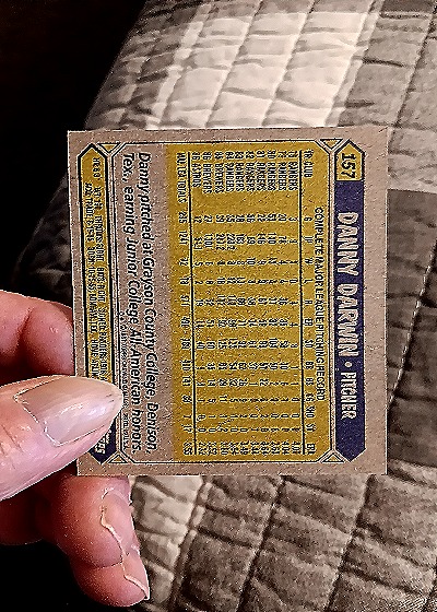 1987 Topps #157 Danny Darwin — back