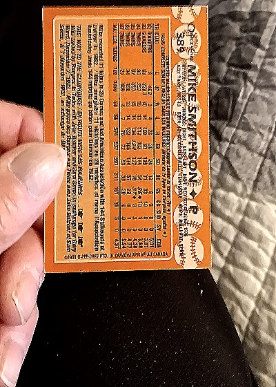1988 Topps #350 Mike Smithson — back