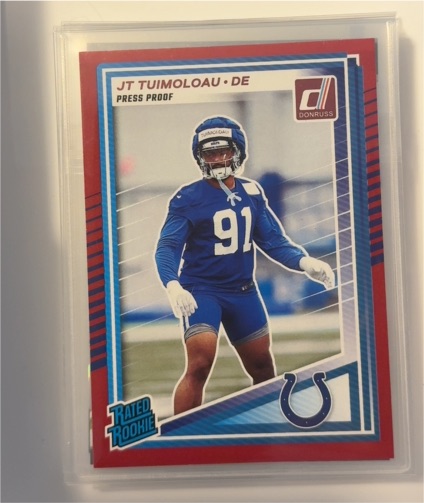 2025 Panini Donruss #398 JT Tuimoloau Rated Rookie Press Proof — front