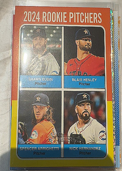 2024 Topps Heritage High Number #619 Rookie Pitchers Shawn Dubin/Blair Henley/Spencer Arrighetti/Nick Hernandez — front