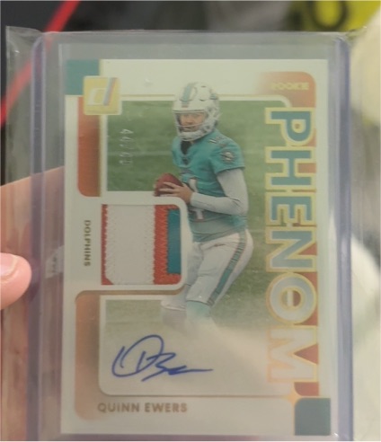 2025 Panini Donruss #PJA-QES Quinn Ewers Rookie Phenom Patch Auto — front