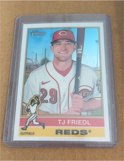 2025 Topps Heritage #491 TJ Friedl — front