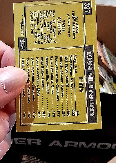 1990 Topps #397 Will Clark — back
