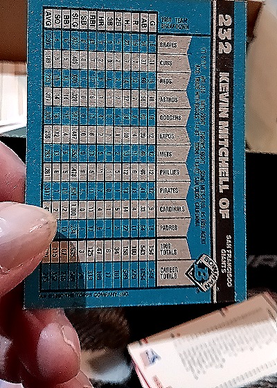 1990 Bowman #232 Kevin Mitchell — back