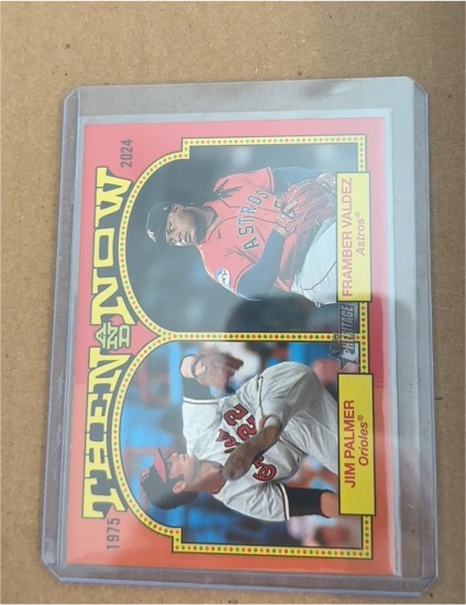 2024 Topps Heritage Then and Now #TAN-15 Jim Palmer / Framber Valdez — front
