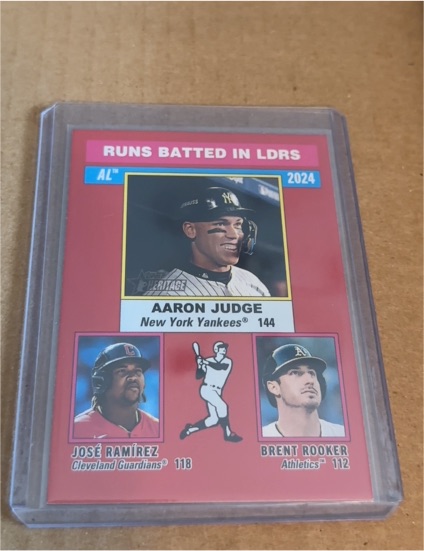2025 Topps Heritage #196 AL RBI Leaders Aaron Judge — front