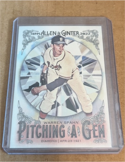 2022 Topps Allen & Ginter #PAG-2 Warren Spahn Pitching a Gem — front