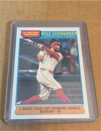 2025 Topps Heritage #2 '24 Record Breakers Kyle Schwarber — front