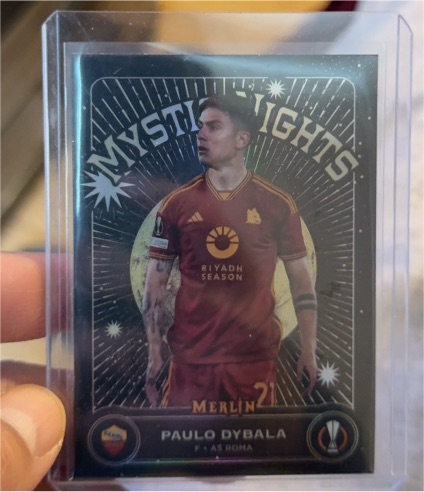 2023-24 Topps Merlin UEFA Club Competitions Mystic Nights #MN-19 Paulo Dybala — front