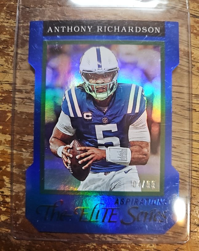 2024 Panini Donruss Elite Aspirations Blue Die-Cut #04 Anthony Richardson — front