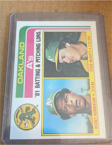 1982 Topps #156 Rickey Henderson / Steve McCatty Oakland A's — front