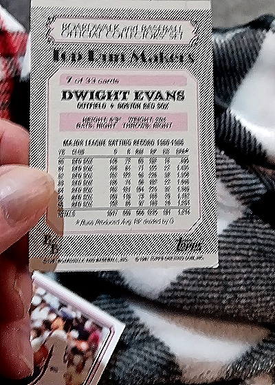1987 Topps Boardwalk & Baseball #7 Dwight Evans — back