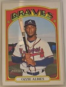 2021 Topps Heritage #558 Ozzie Albies — front