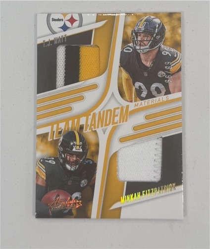 2023 Panini Absolute Team Tandem Materials #TM-FT T.J. Watt & Minkah Fitzpatrick — front