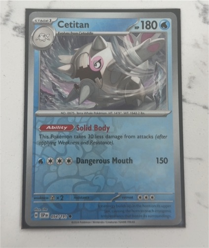 2022 Pokemon SV08: Surging Sparks #054 Cetitan — front