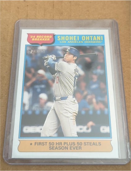 2025 Topps Heritage #1 Shohei Ohtani '24 Record Breaker — front