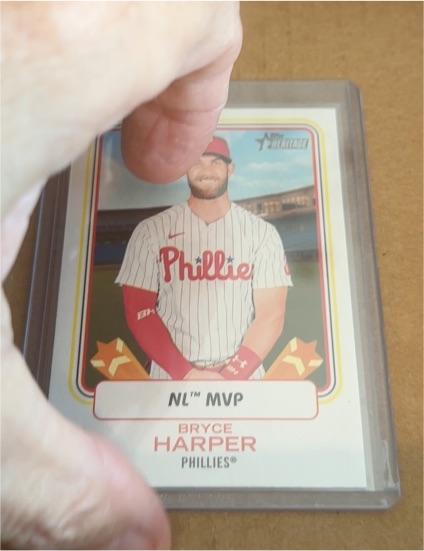 2022 Topps Heritage High Number #AW-2 Bryce Harper NL MVP Award Winners — front